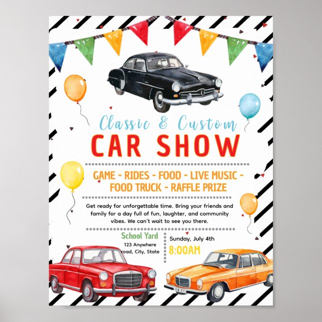 Editable car show flyer poster (Front)