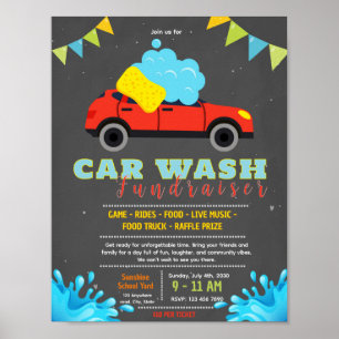 Editable car wash fundraiser flyer poster