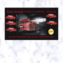 Editable Car Wash Loyalty Card