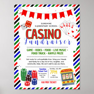 Editable casino fundraiser flyer poster