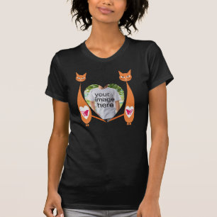 Editable Cat Love Heart  Custom Design  T-Shirt