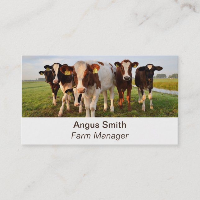 Editable Cattle Farmer Butcher  Business Card (Front)