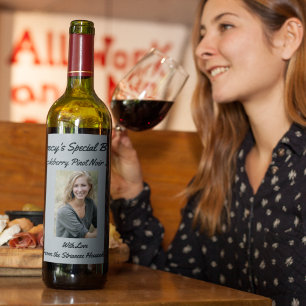 Editable Causal Gray    Photo   Wine Label