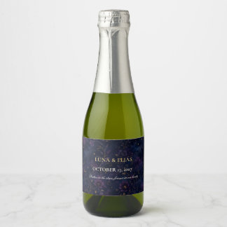 Editable Celestial Gothic Moon Wedding Wine Label