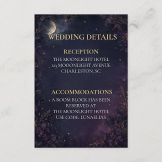 Editable Celestial Gothic Wedding Details Enclosur Enclosure Card