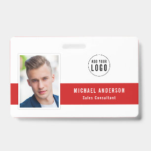 Editable Centre Colour Add Your Logo Photo Name Badge