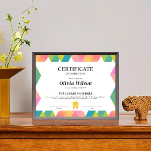 Editable Certificate of Completion Course Award