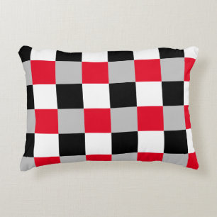 Editable chequerboard pattern accent pillow