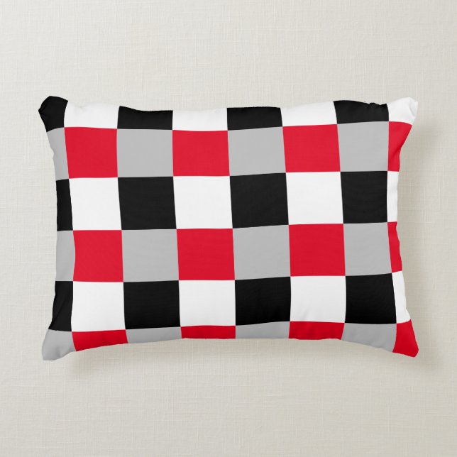 Editable chequerboard pattern accent pillow (Front)