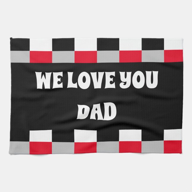 Editable chequerboard pattern kitchen towel (Horizontal)