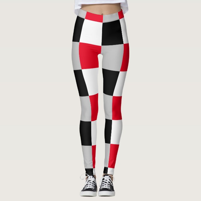 Editable chequerboard pattern leggings (Front)