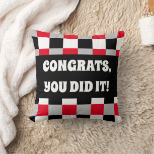 Editable chequerboard pattern throw pillow