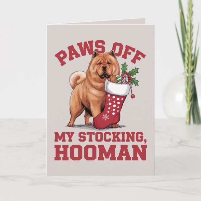 EDITABLE Chow Chow Funny Dog Christmas Card (Front)