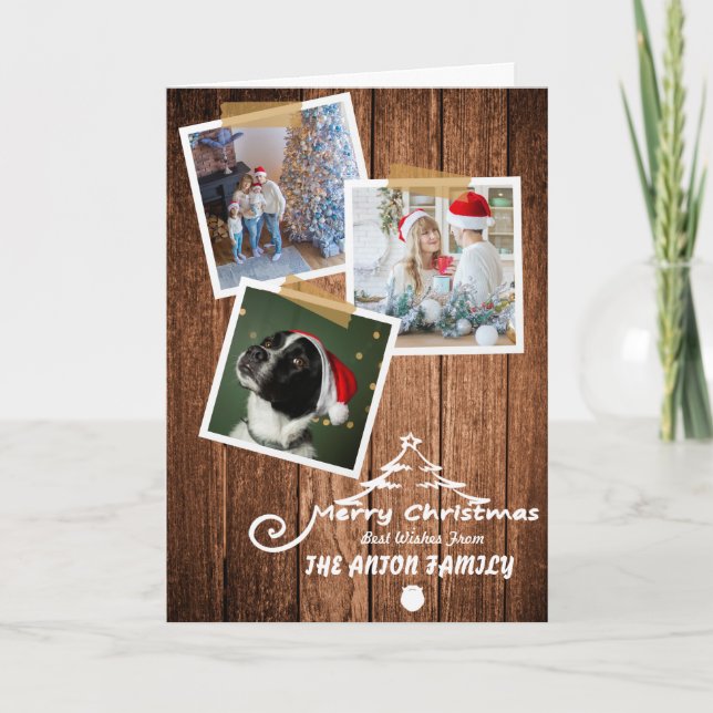 Editable Christmas Photos Season Card  (Front)