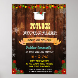 Editable Christmas potluck event flyer Poster