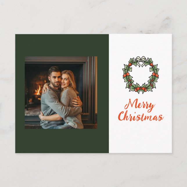 Editable Christmas with Family Photo Postcard (Front)