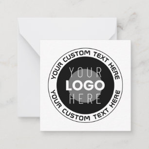 Editable Circular Text & Replaceable Logo B&W Card