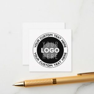 Editable Circular Text & Replaceable Logo B&W Enclosure Card