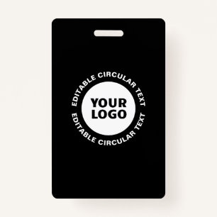 Editable Circular Text Template & Your Logo Badge