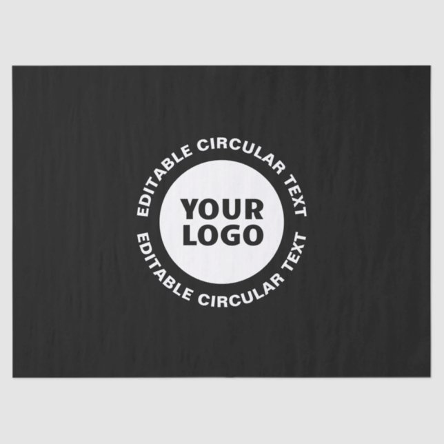 Editable Circular Text Template & Your Logo Tissue Paper (Front)