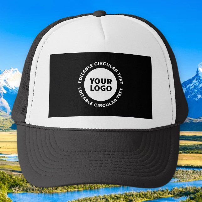 Editable Circular Text Template & Your Logo Trucker Hat (Creator Uploaded)