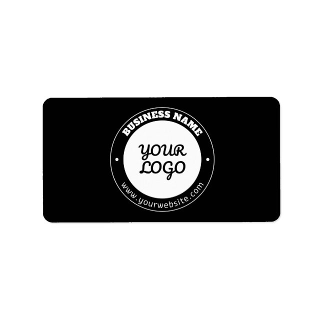 Editable Circular Text & Uploaded Logo Template  Label (Front)