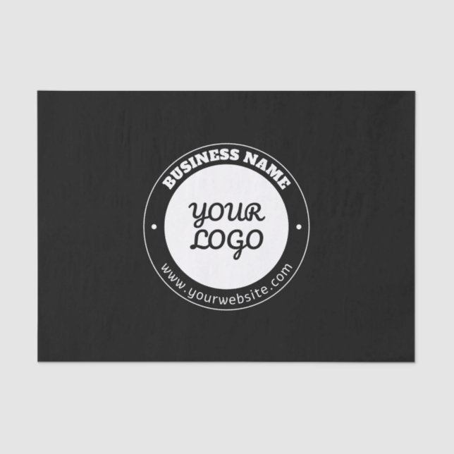 Editable Circular Text & Uploaded Logo Template  Tissue Paper (Front)
