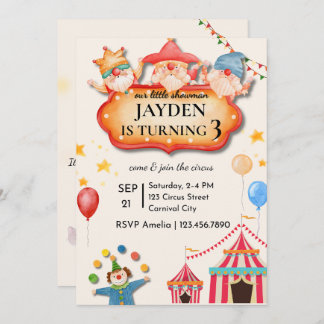 Editable Circus Birthday Invitation