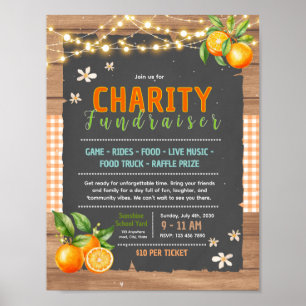 Editable citrus charity fundraiser flyer poster