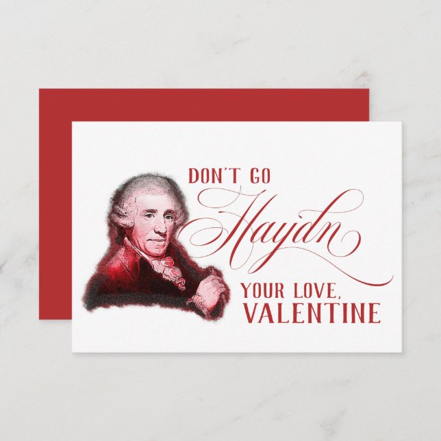 EDITABLE Classical Music w/ Haydn Valentine Card (Front/Back)