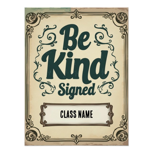 Editable Classroom Rules Poster with Name (Front)