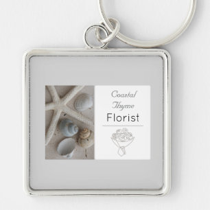 Editable Coastal Florist Branding Logo Template Keychain