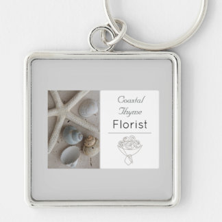 Editable Coastal Florist Branding Logo Template Keychain