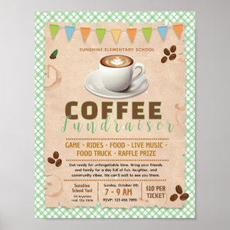 Editable coffee fundraiser flyer poster