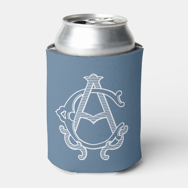 EDITABLE COLOR AC Monogram CA Monogram Can Cooler (Can Front)