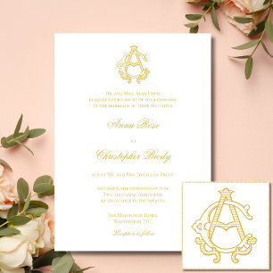 EDITABLE COLOR AC Monogram CA Monogram Invitations