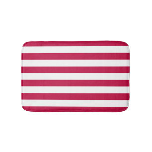 Editable Color and White Stripes Bath Mat
