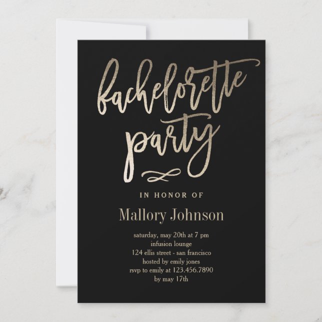 EDITABLE COLOR Bachelorette Party BRUSHED GLIMMER Holiday Card (Front)