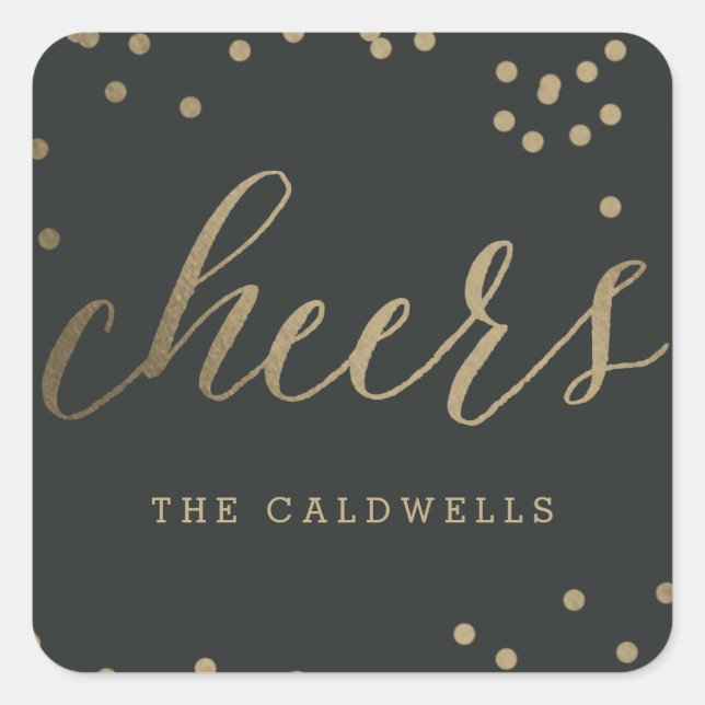 EDITABLE COLOR Bubbly Cheers Sticker or Labels (Front)