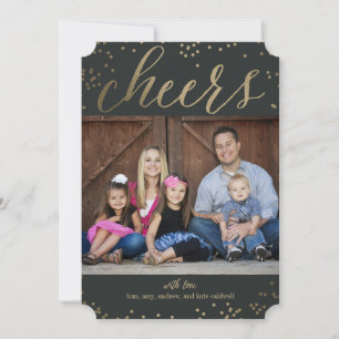 Editable Color Cheers Holiday Photo Card