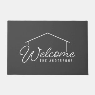 Editable Color Family Name House Welcome Doormat