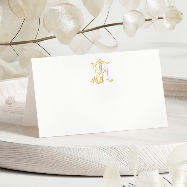 EDITABLE COLOR JM Monogram MJ Monogram Placecard (Creator Uploaded)