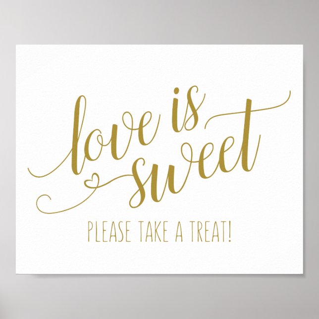 EDITABLE COLOR! Love is Sweet Calligraphy Sign (Front)