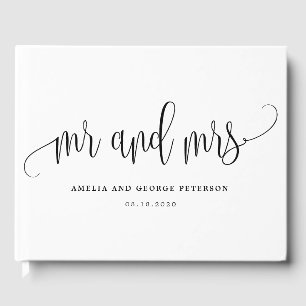 EDITABLE COLOR Lovely Calligraphy LCC Mr and Mrs Guest Book
