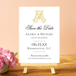 EDITABLE COLOR MA Monogram AM Monogram Save Date Save The Date