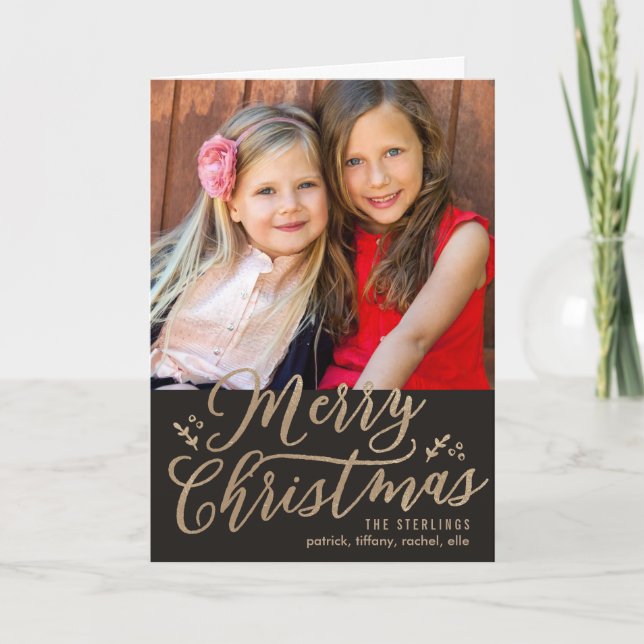 EDITABLE COLOR Merry Christmas Greeting Card (Front)