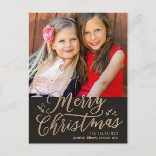 EDITABLE COLOR Merry Christmas Holiday Postcard