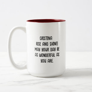 Editable Color & Name Typography Script  Write Two-Tone Coffee Mug