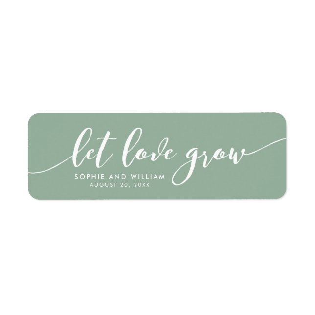 Editable Color Relax Script Let Love Grow Wedding (Front)