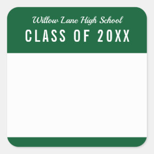 Editable Color School Class Reunion Name Square Sticker